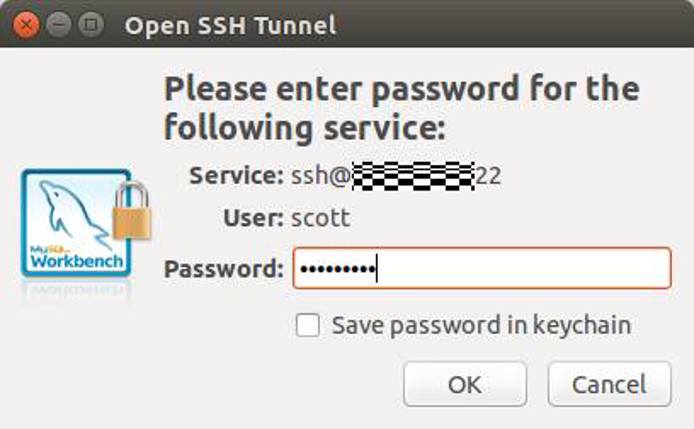 The SSH password dialog