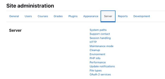 Moodle Server Configuration