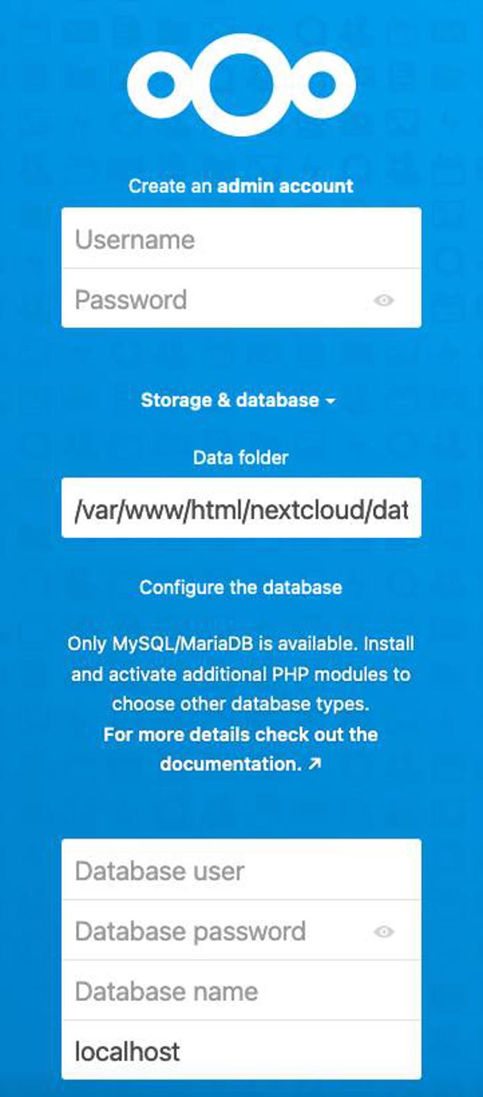 The Nextcloud Configuration Page