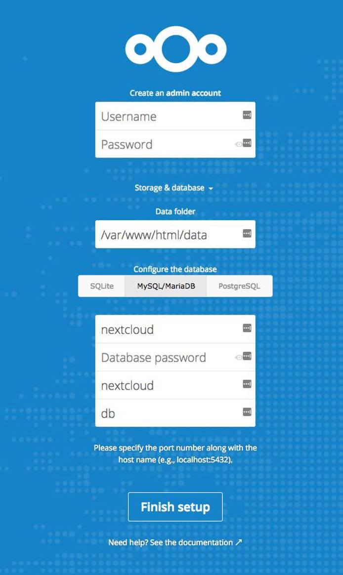 Nextcloud database connection