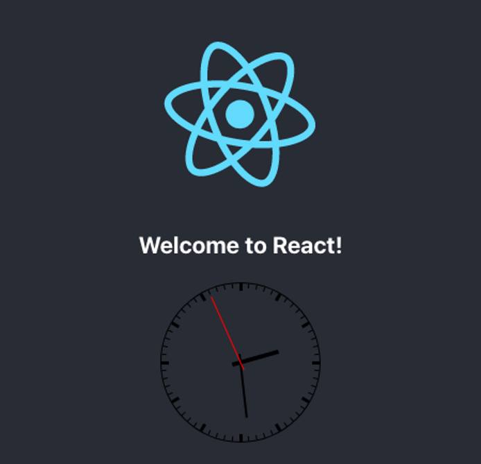 React application with an analog clock