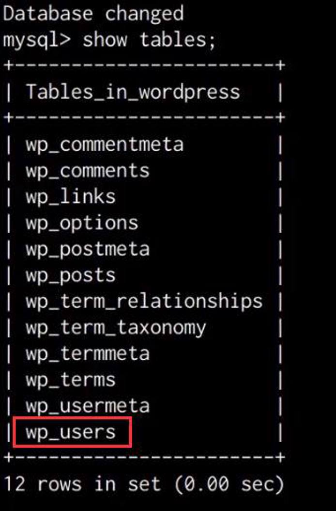 MySQL show tables output