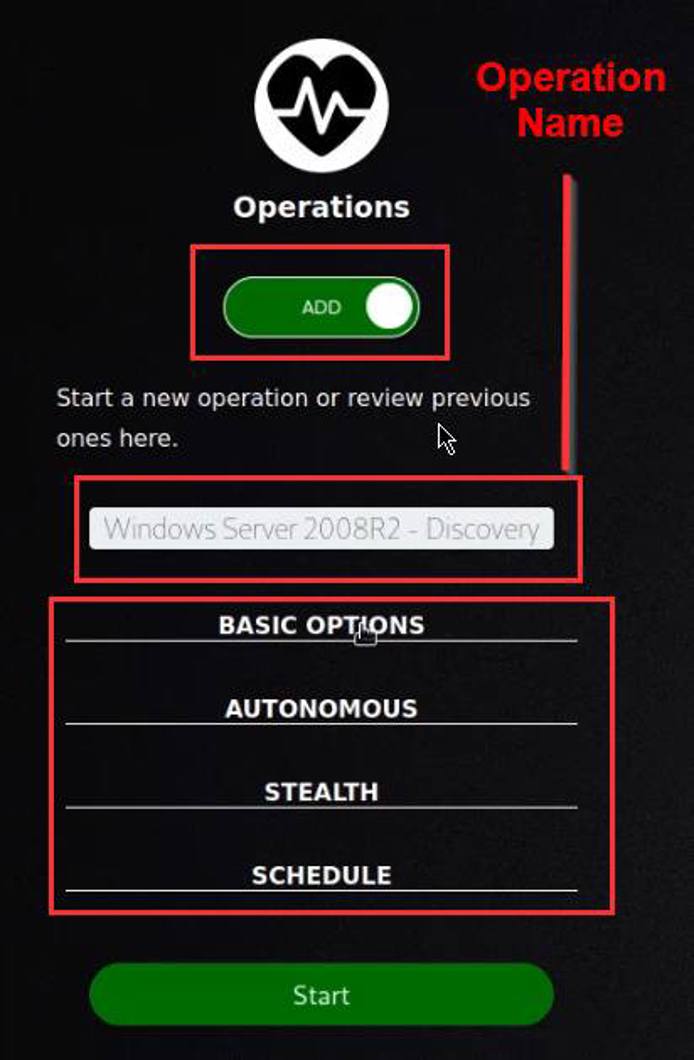 Caldera new operation form