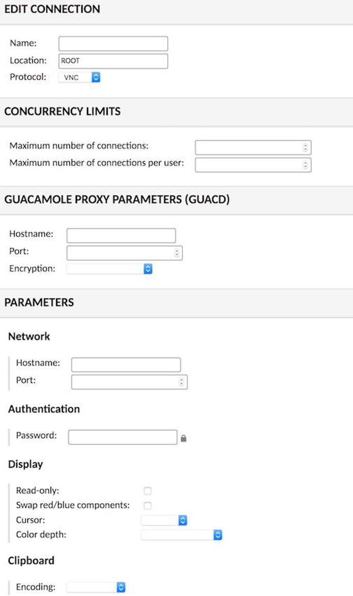 Guacamole VNC Configuration