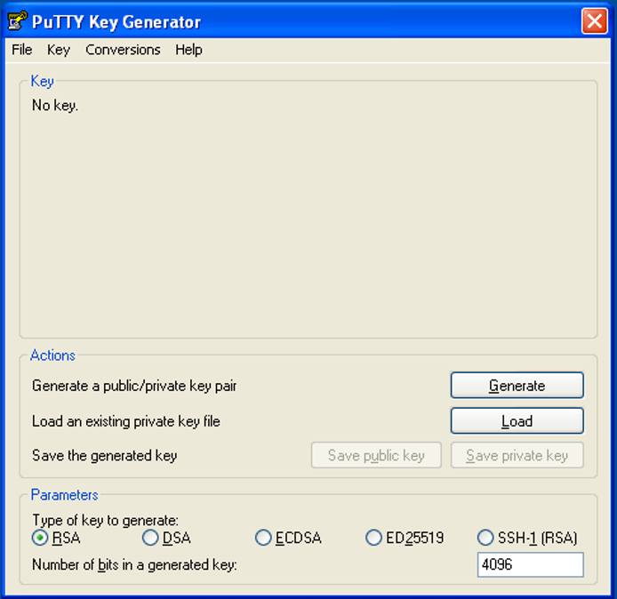 Generating the new public/private key pair.