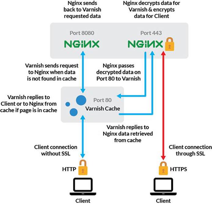 Nginx-Varnish-Nginx server configuration diagram