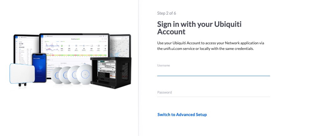 Screenshot of the Ubiquiti Account page